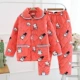 Mùa đông flannel quilted pyjama dịch vụ nhà ba lớp dày lông cừu san hô phù hợp với mùa đông đồ ngủ phụ nữ