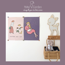 milky ins Wind warm family parent-child Series childrens room decoration painting cartoon hanging picture photo background poster