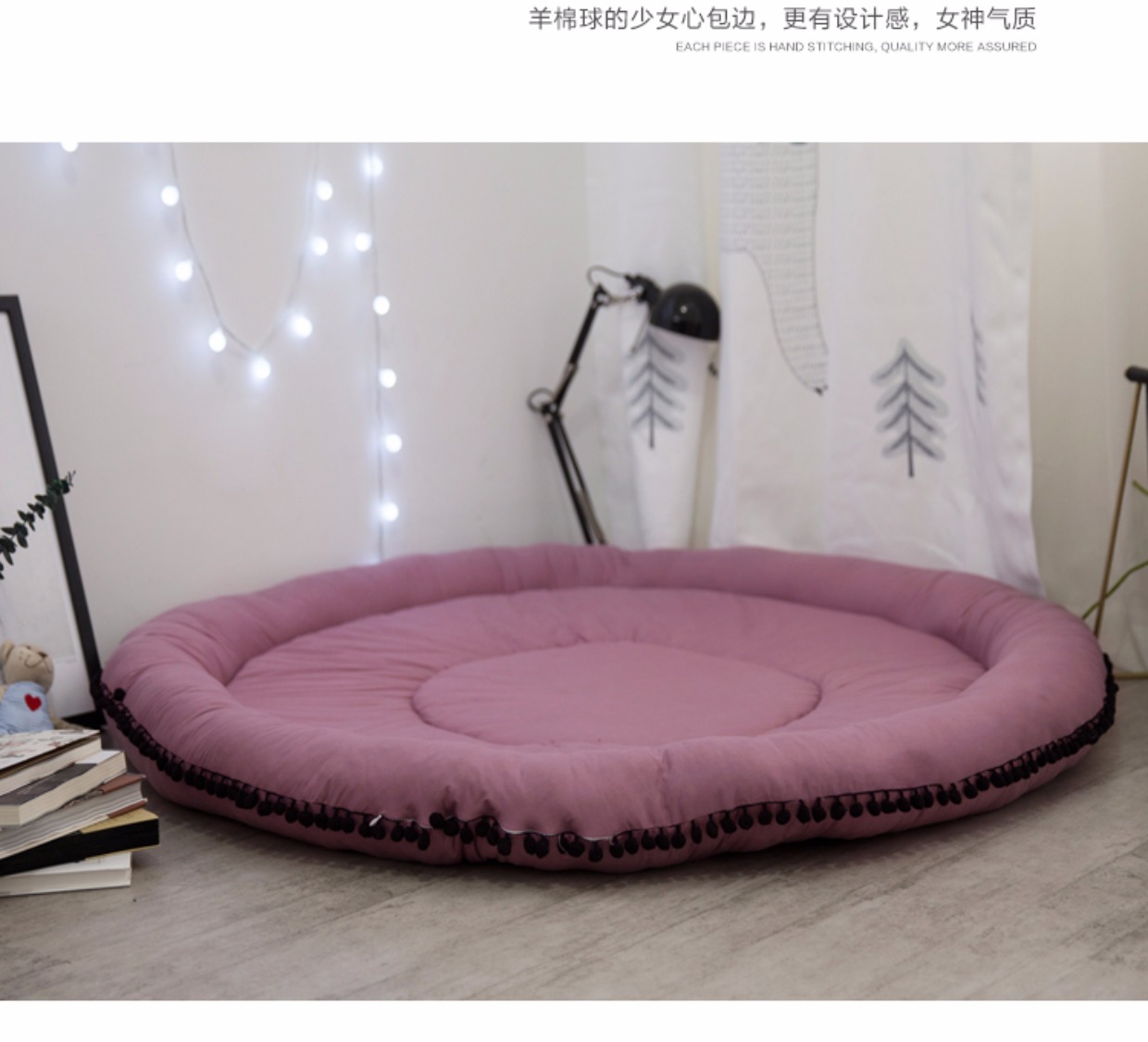 Milky vườn ins rắn màu cô gái trái tim bông bóng tròn phòng khách thảm lều thảm máy giặt - Thảm thảm cao su trải sàn