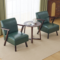 Hotel sofa chair table and chair simple negotiation room sofa chair combination reception area solid wood reception modern single Nordic