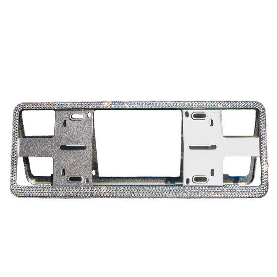 New traffic regulations license plate frame rhinestone diamond license plate frame with diamond personalized diamond luminous new energy license plate frame suitable for