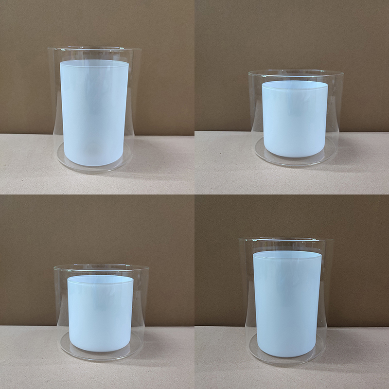 Transparent Double-Layer Glass Lampshade Living Room Chandelier E27 Screw Base Glossy DIY Old Lamp Replacement Shell Cover