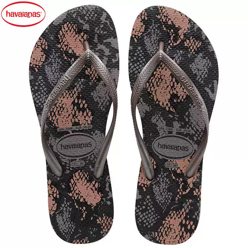 Стильные шлепанцы Havaianas, нескользящие тапочки, городской стиль, тонкие strap