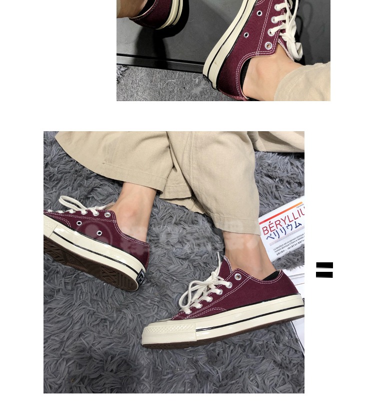 Converse Converse 1970s Samsung tiêu chuẩn rượu vang đỏ cao và thấp để giúp phụ nữ và nam giới đôi giày vải 162059C giày thể thao nike chính hãng