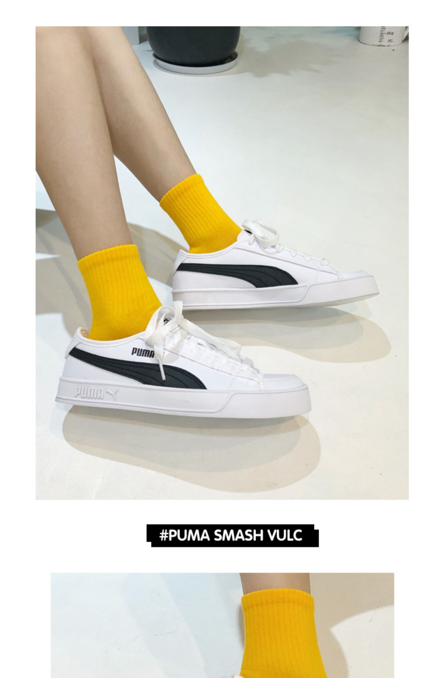 PUMA / SMASH V2 VULC Giày da trắng đen thế hệ 2 367308-02-01 - Dép / giày thường giày the thao nữ