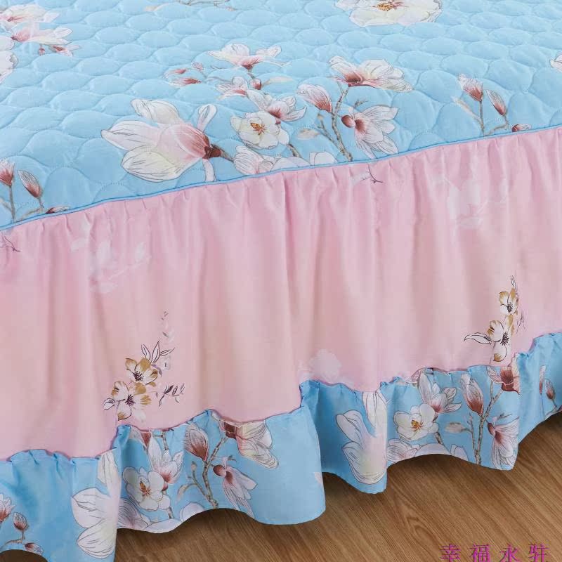 Chần bông trải giường cotton phong cách Châu Âu bedless giường váy mảnh duy nhất cotton cộng với cotton bed cover giường với giường baffle