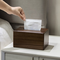 Tissue box custom logo Living room light luxury creative hotel New North Europe ins dining table solid wood household paper box