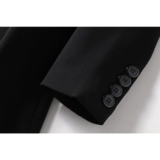 Черный элитный длинный костюм, осенний приталенный пиджак классического кроя, яркий броский стиль, средней длины