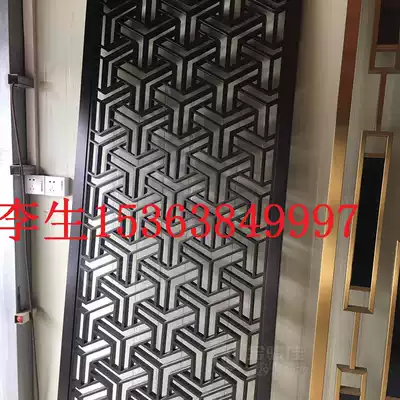 Custom stainless steel partition screen Simple Chinese screen Bronze rose gold yellow titanium alloy electroplated screen