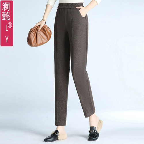 Шерстяные демисезонные леггинсы, штаны для отдыха, свободный прямой крой, высокая талия, подходит для подростков