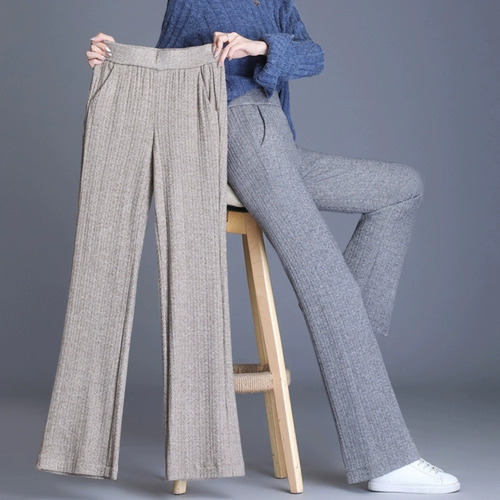 Мягкие комфортные кашемировые демисезонные штаны, штаны-клёш для отдыха