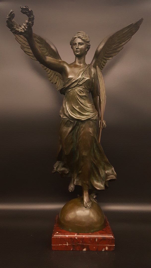 毛利教武 ブロンズ 愛神と美女骨董品銅板作品