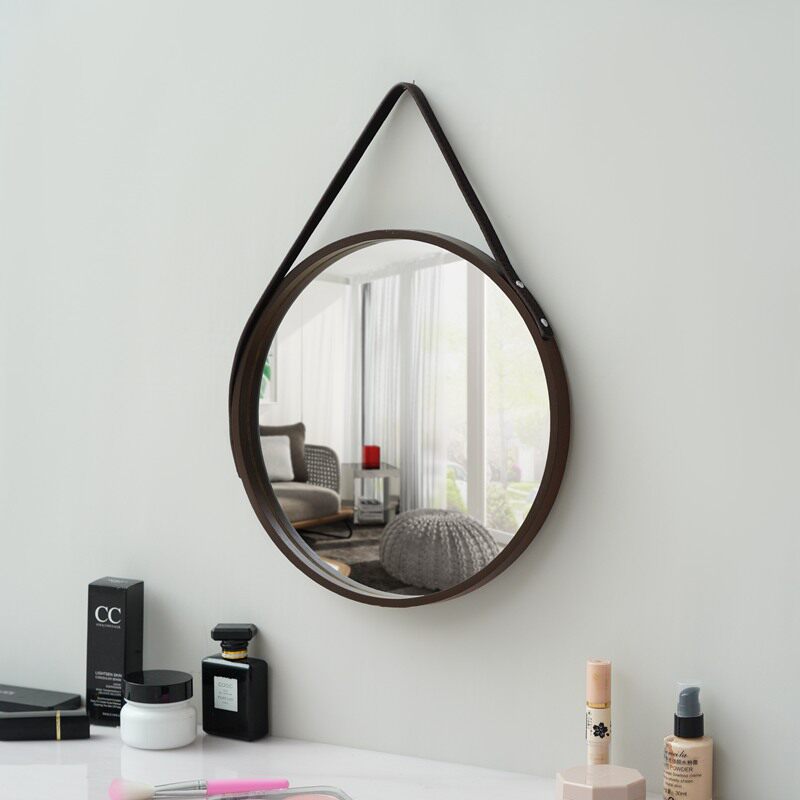 innet red bathroom mirror round hanging mirror makeup mirror Nordic wall-mounted mirror Home Costume Shop Wall Decoration Mirror