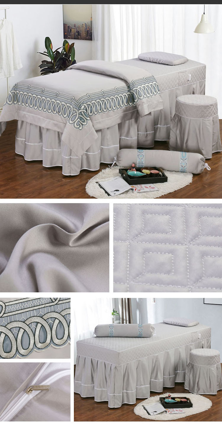 Mùa hè nhập khẩu Ai Cập dài chủ yếu cotton màu sắc đẹp giường bao gồm bốn bộ massage hình xăm gội đầu cơ thể SPA tùy chỉnh - Trang bị tấm ga giường spa đẹp