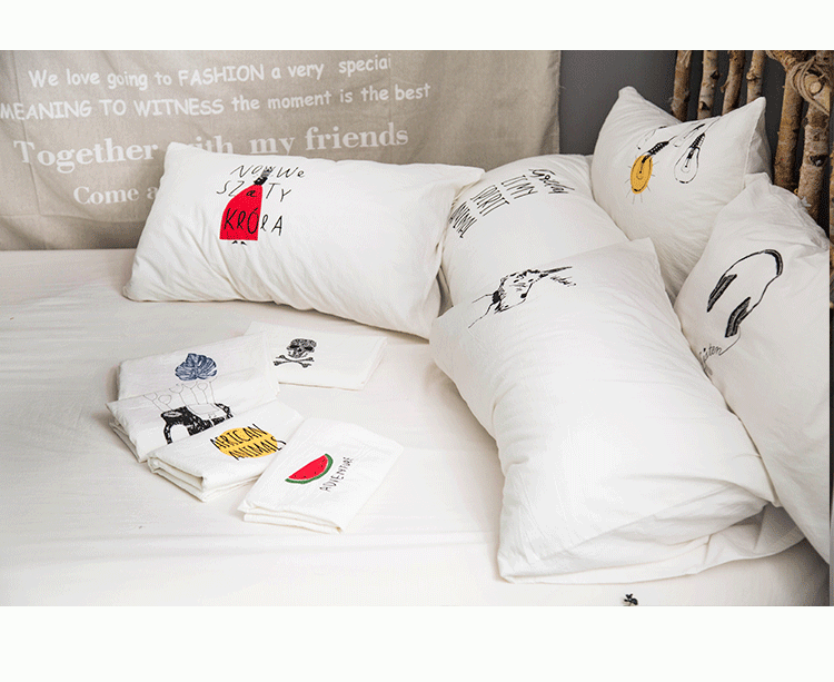 Giặt bông in vỏ gối Bộ đồ giường mới ôm gối ôm bông cotton đơn gối tựa lưng sofa gỗ