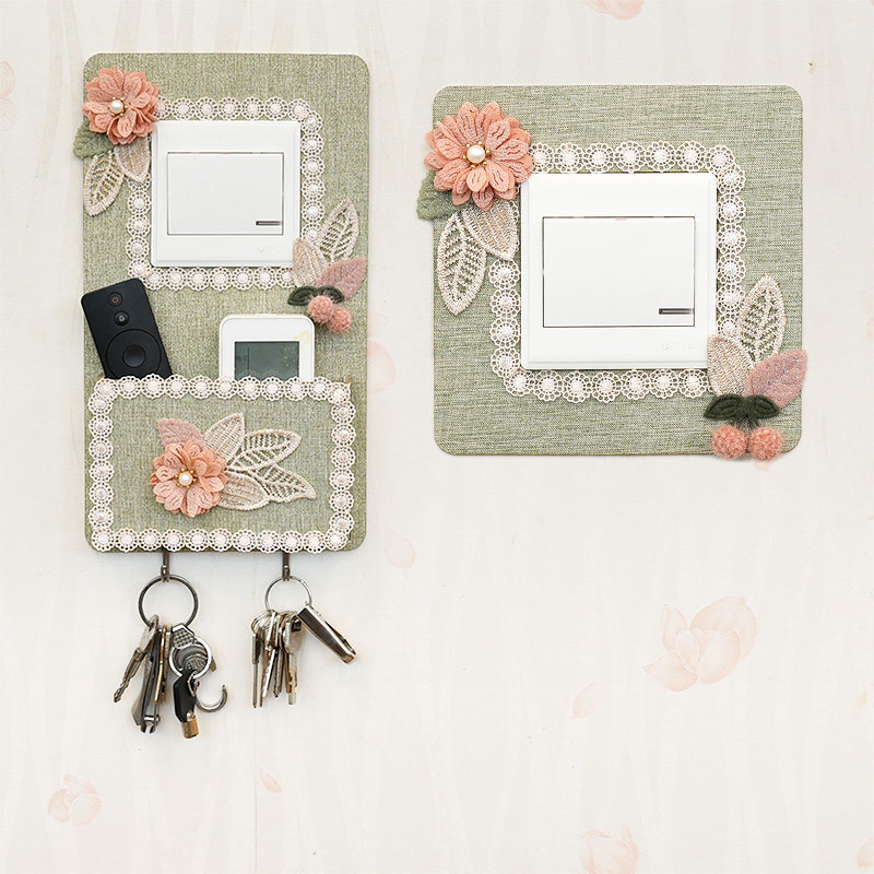 86 buckle type cloth art free adhesive single switch frame sleeve wall socket hook switch patch decorative wall patch protective sleeve