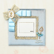 Buckle European fabric switch frame cover wall sticker protection dust cover socket waterproof decoration 86 type double switch sticker