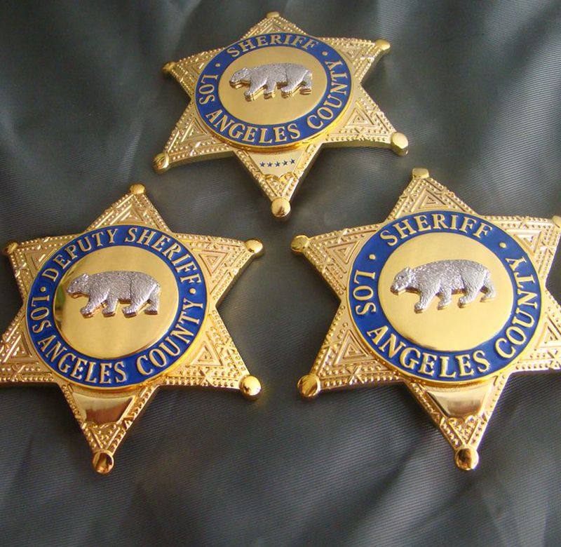 American Metal Badge American Los Angeles County Bear Badge Solid Bronze