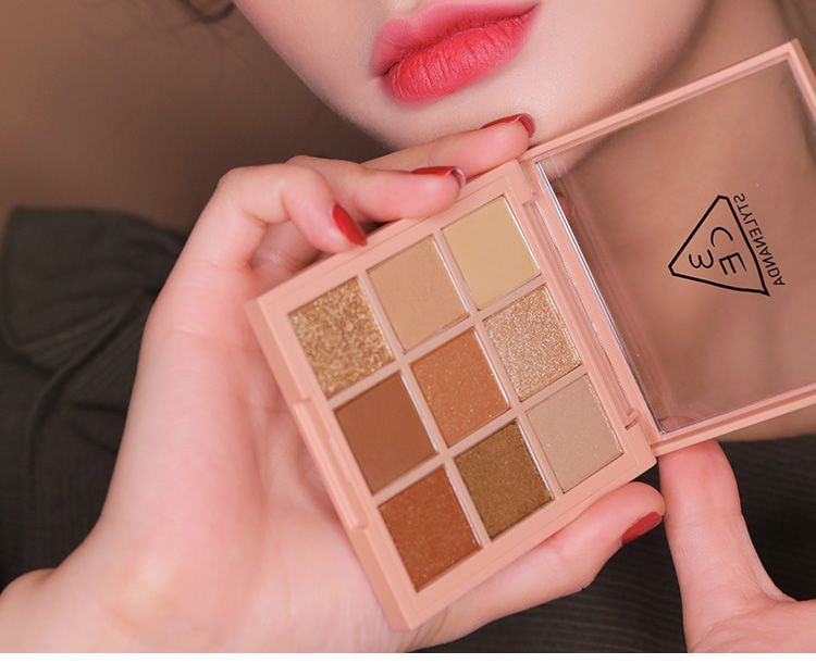 3ce Jiugongge Eyeshadow Palette 9 Color Pumpkin Color Earthy Pearlescent Matte Eyeshadow Makeup Makeup Winter Winter #overtake - Bóng mắt phấn mắt odbo 2 tầng