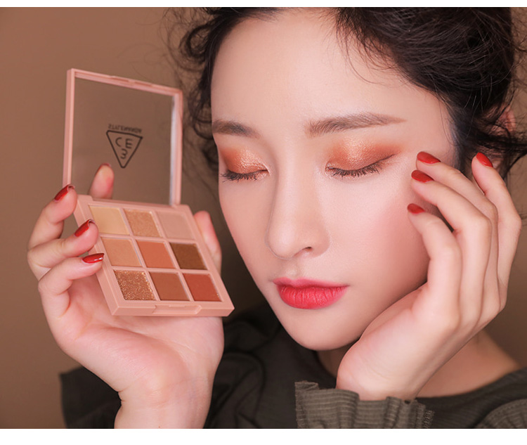 3ce Jiugongge Eyeshadow Palette 9 Color Pumpkin Color Earthy Pearlescent Matte Eyeshadow Makeup Makeup Winter Winter #overtake - Bóng mắt phấn mắt odbo 2 tầng