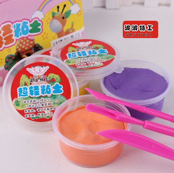 Siêu nhẹ đất sét 24 màu trẻ em plasticine không độc hại màu đất sét phù hợp với không gian đất sét mềm gốm 36 màu 12 màu đồ chơi