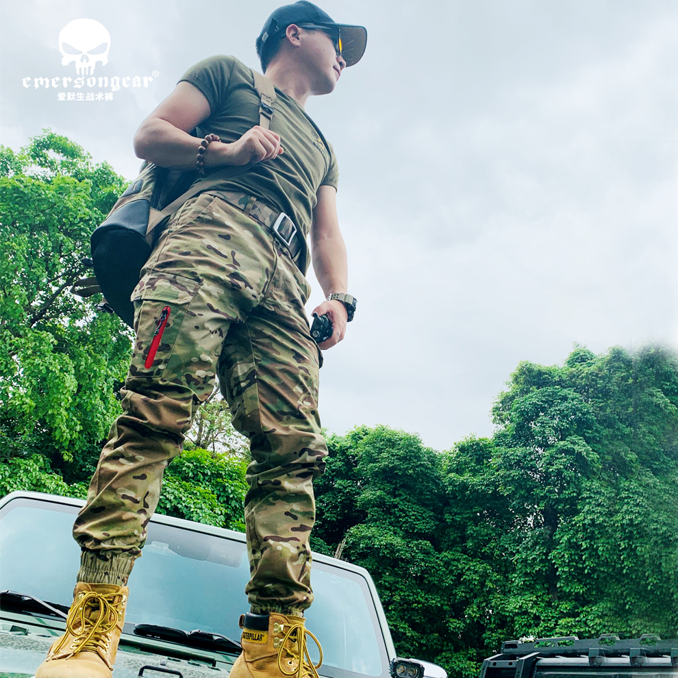 Emerson casual drawstring overalls MC camouflage tactical pants Slim outdoor multi-pocket wear-resistant military pants for men and women