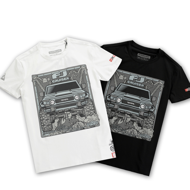 Off-road rivers and Lakes original printed crew neck short sleeve T-shirt FJ40 cotton large code team club tide brand men's clothing