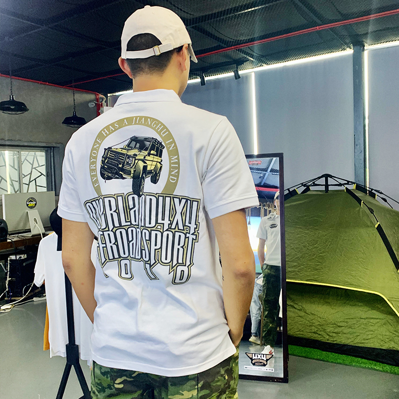 Cross-country Lakes Summer Short Sleeve T-shirt Male Cotton Print Tide 100 hitch a T-shirt Polo shirt Leisure new listing-Taobao