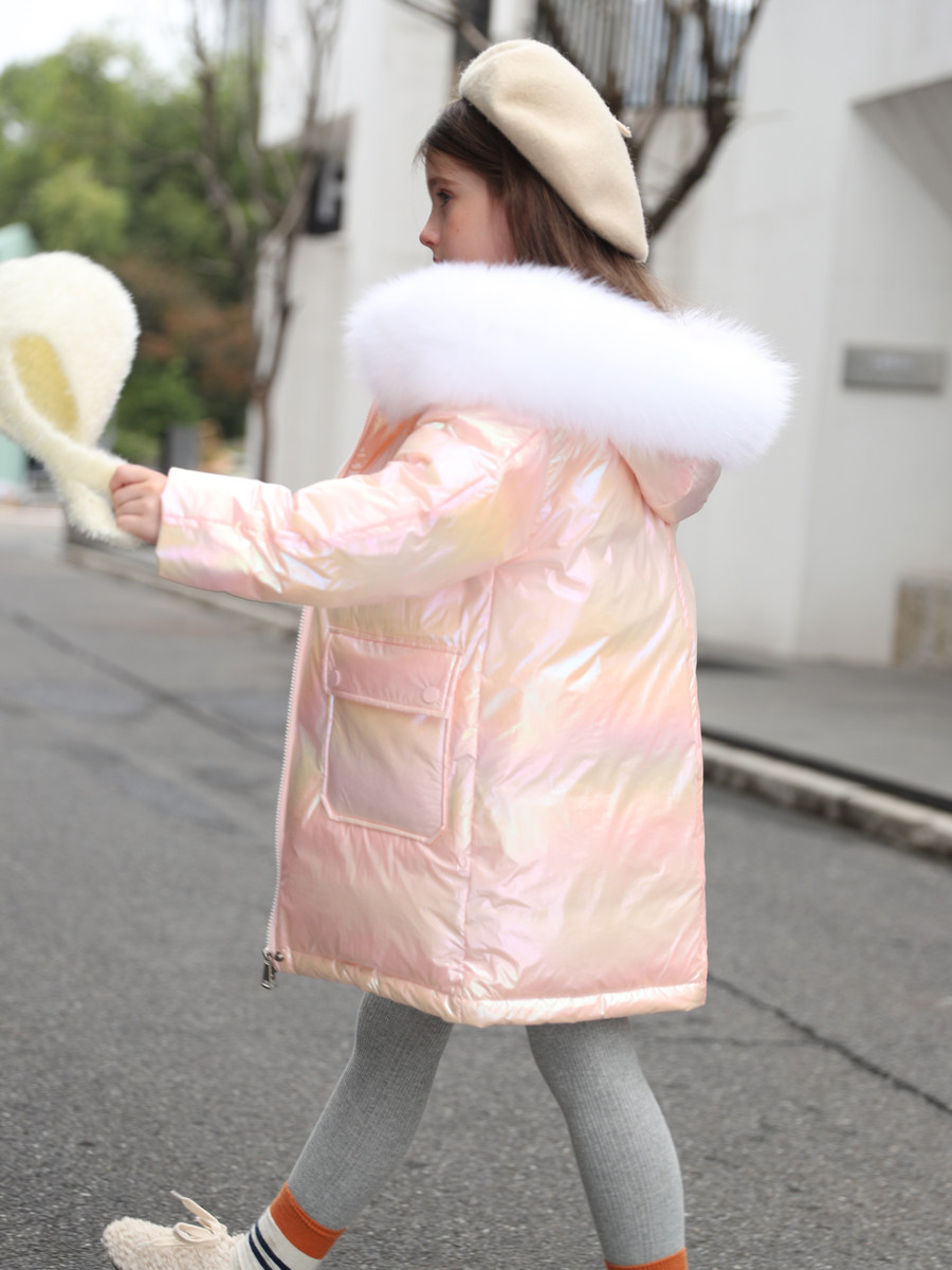 Bala bala Girls Down Jacket Medium and long version of children's children's clothing thickened Korean version of the Western style winter coat