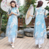 Mùa hè 2018 mới váy dài retro phong cách quốc gia khí hậu cỡ lớn đầm trong tay áo mỏng phần sườn xám váy trà dịch vụ áo kiểu nữ đẹp tuổi 40 Sản phẩm HOT