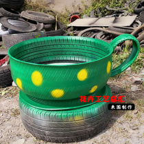 Waste tire transformation tire art crafts retro industrial wind color tire kindergarten decoration