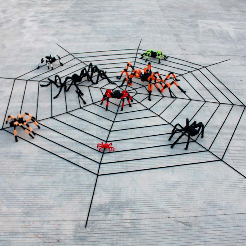 Halloween decorations props scene layout haunted house spider web spider silk spider cotton simulation spider props
