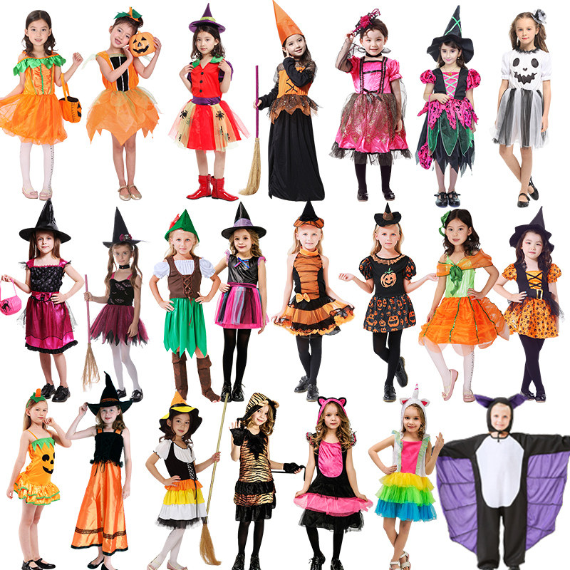 Halloween children's costumes girls perform vampire costumes witch angel princess imp devil dress