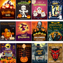 Halloween jewelry props decoration arrangement kindergarten flag scene bar mall bat ghost hanging flag pendant