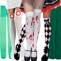 Halloween blood socks masquerade party horror blood socks clown Green Man socks nurse white stockings bloody socks