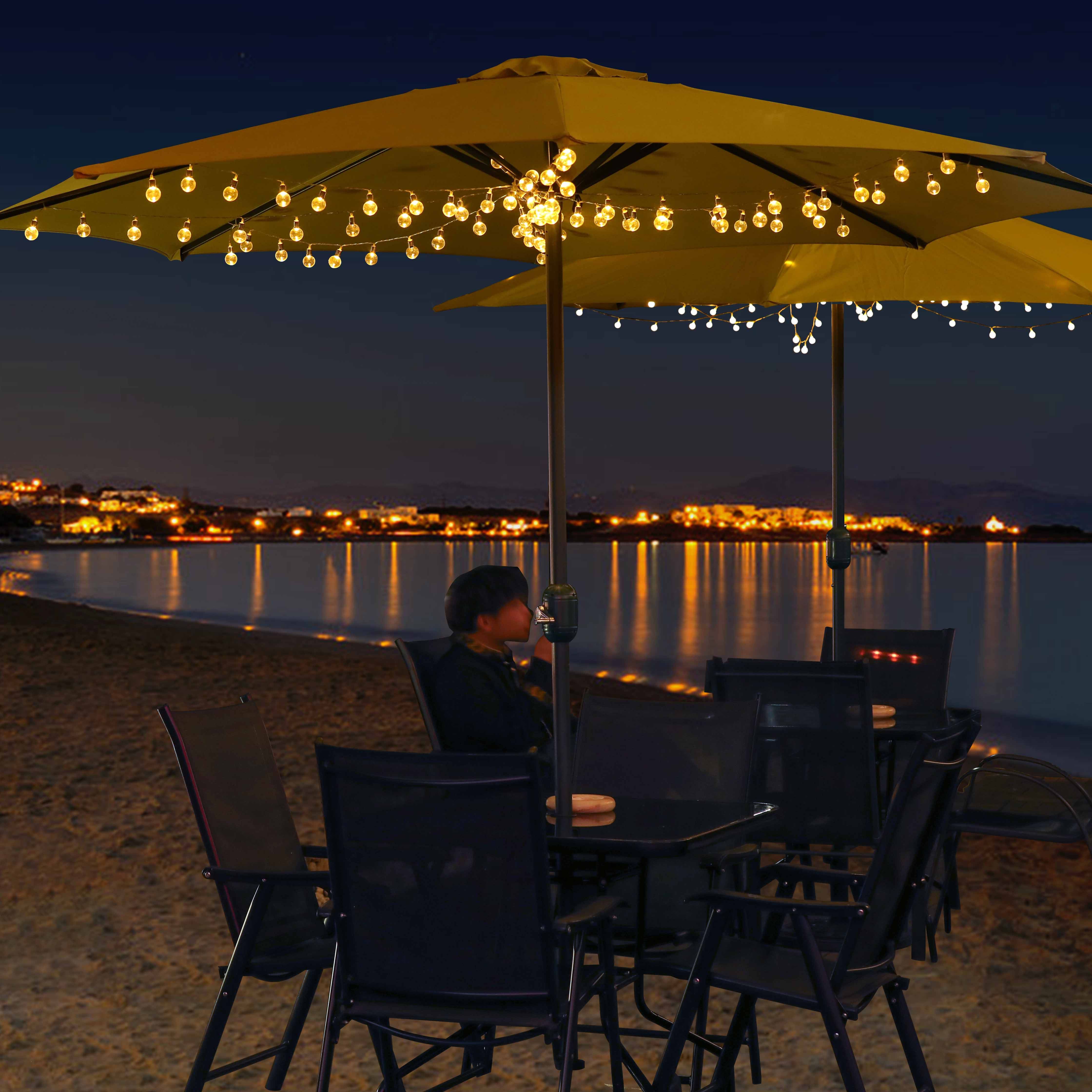 Solar outdoor garden light string decorative yard lighting flashing lights starry meteor shower LED lights landscape lights