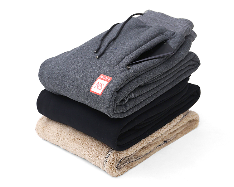 Mùa đông quần dày quần thể thao nam kín miệng cộng với chân nhung quần cotton ấm áp quần nhung cừu áo nam