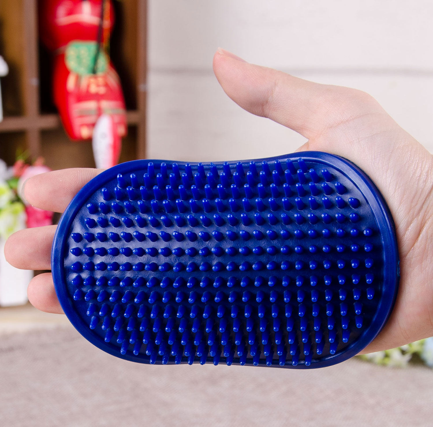 Pet Massage Bath Brushed Cat Dog Bath Brush Short Fur Dog With Round Handle Bath Comb Bath Clean Pet Implements