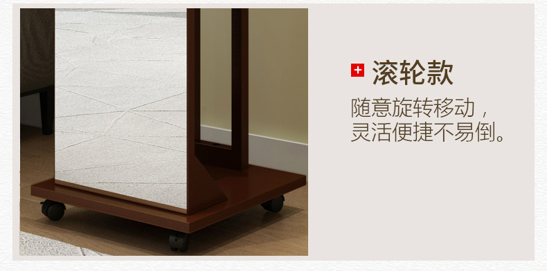 Yuemao thay gương sàn toàn thân gương xoay gỗ rắn hiện đại tối giản phòng ngủ phòng khách di động lưu trữ gương nhà - Gương gương treo tường phòng khách
