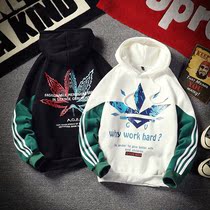 Tide brand camouflage printed Maple Leaf sweater male hooded Japanese handsome loose large size student lovers couple Joker coat