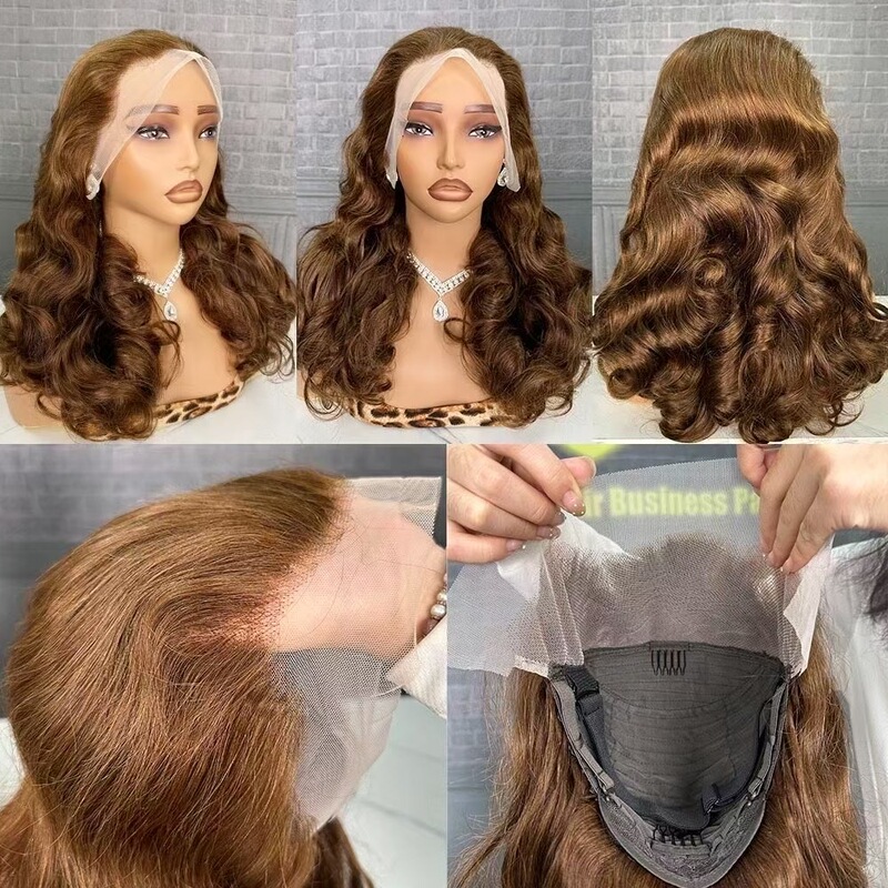 13*4 Frontal Double Drawn Bouncy Curl Wig Big Curly Human Hair Wig Headgear