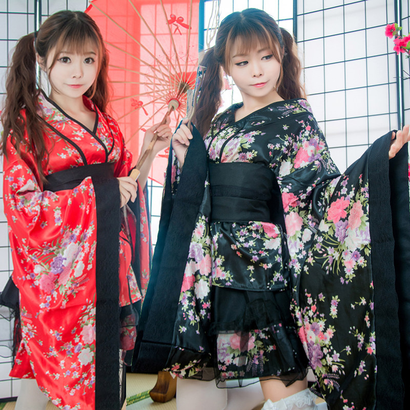 Cosplay Costumes Cherry Sakura Kimono Maid Dress Pure Land Dance Lolita Dress