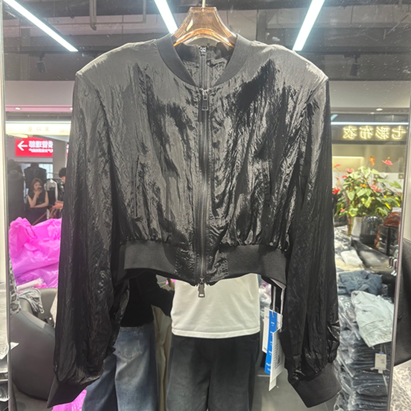 European Casual 2026 New Summer Short Baseball Jacket for Women, Stand Collar, Loose Fit, Thin Sun Protection Jacket Top