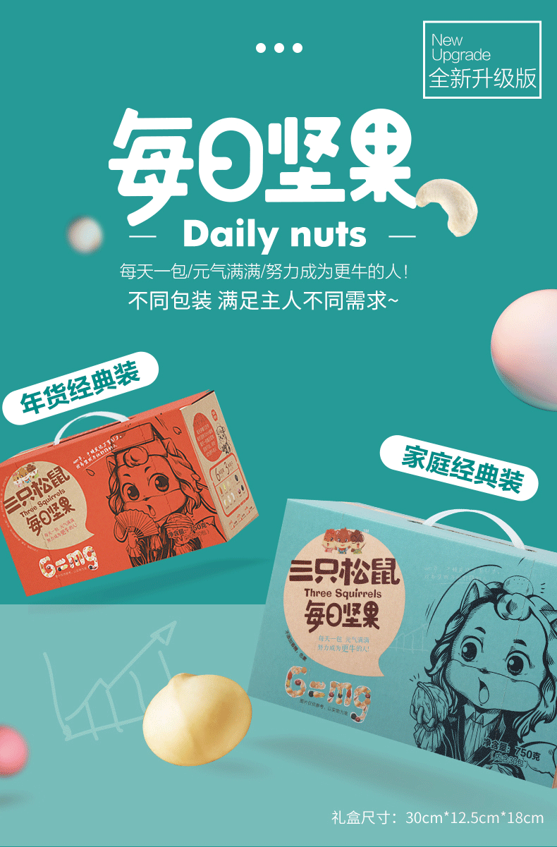 线上零食第一股，低盐高蛋白：750g 三只松鼠 每日坚果 30包 79元包邮 买手党-买手聚集的地方