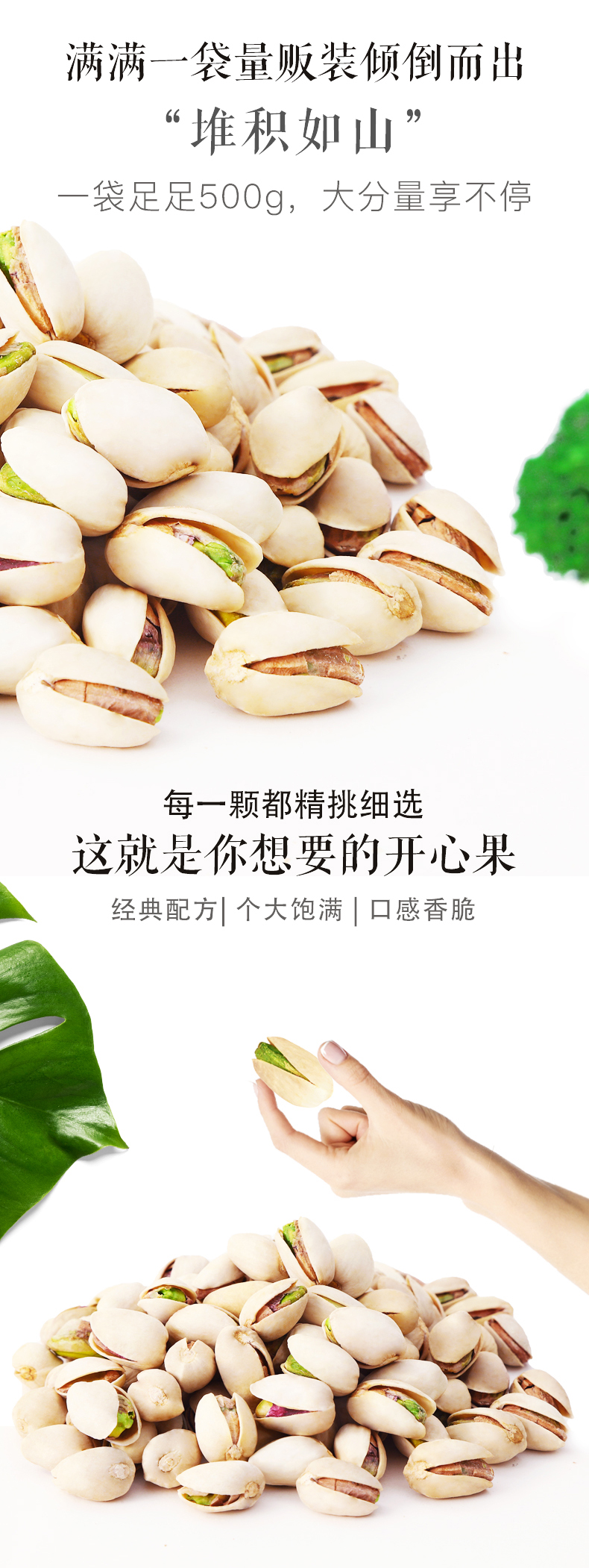 只松鼠 原味/盐焗 开心果 500g 袋装 图1