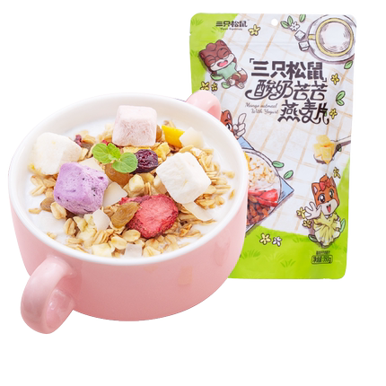 【三只松鼠】水果坚果酸奶燕麦片400g