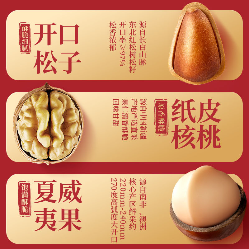 [Enterprise Purchase] Three Squirrels Nut Gift Box Dǐngzǐ a Type 20 Bags/2081G, a Gift for Elders, Healthy and Beneficial