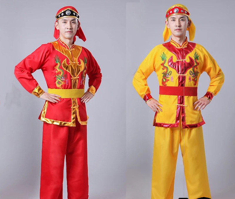 New dragon dance lion dancer clothes for men and women in costume The elderly waist drum team beat drums and drum costumes
