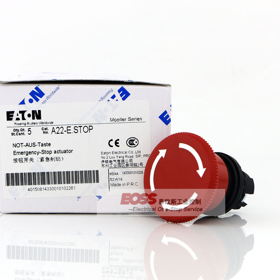 EATON EATON Muller switch rotary reset emergency Stop button head A22-E Stop Header new original