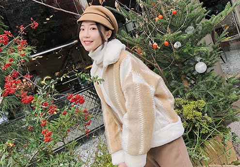 [Ưu đãi đặc biệt] Áo len lông ngắn mùa đông phiên bản Hàn Quốc 2018 mới giả lông thỏ cổ áo lỏng lẻo áo kaki nữ